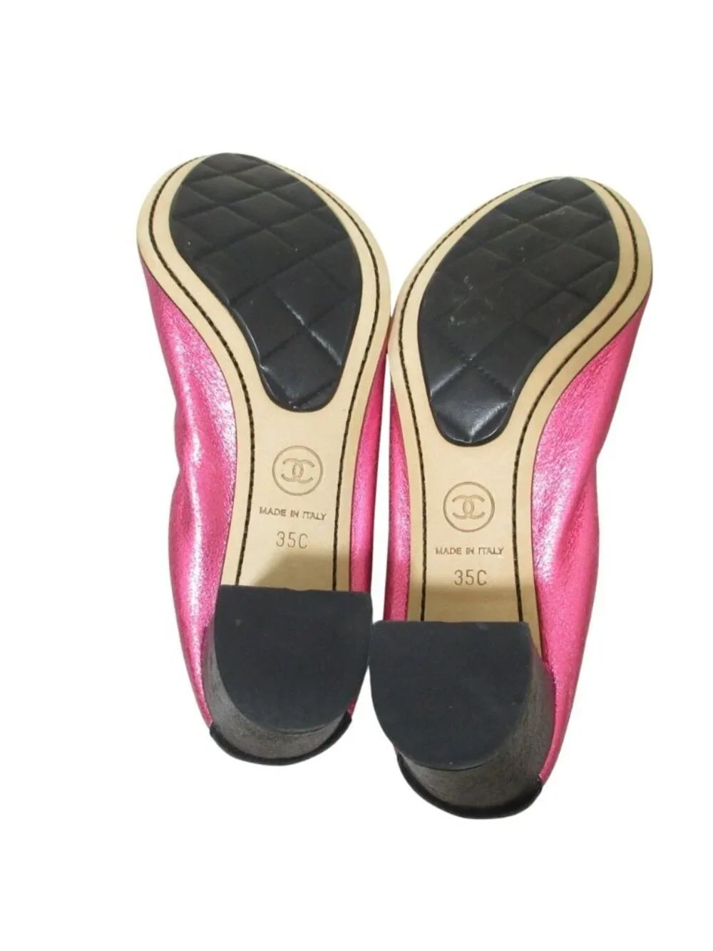 Chanel Ballet Shoes Pumps 35c Metallic Pink